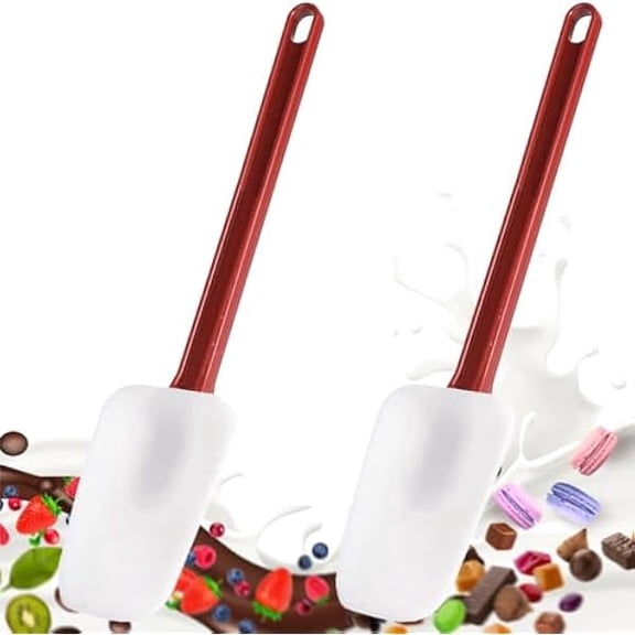 Commercial Spoonula Rubber Spatula Set 2, High Heat Spatula Spoon 16 Inches, Commercial Spatula for Cooking, Rubber Spatula Set Resistant to 500 (2 Spoonulas 16"/L)