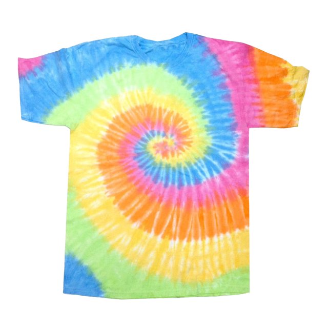 Colortone Womens Rainbow Tie-Dye Short Sleeve Heavyweight T-Shirt
