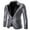 Silver, variant on Puloru Men Long Sleeve Blazer Suit, Shiny Jacket Coat, One Button Tuxedo