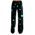 thumbnail image 4 of Hearthz Valentines Day Pajama Pants Women Love Heart Graphic Pajama Pants for Women Drawstring Wide Leg Holidays Sleep Pants for Women Soft, 4 of 7