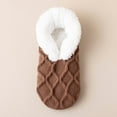 thumbnail image 2 of Women Knitted Slipper Socks Cozy Sherpa Fuzzy Socks Non Slip Socks Winter Indoor Double Layer Bedroom Slipper Socks, 2 of 6