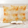 thumbnail image 3 of Orange Fall Ombre Outdoor Waterproof Pillow Covers, Watercolor Abstract Oil Painting Decorative Square Throw Pillowcase Sofa Cushion Sham for Patio/Couch/Chair, 16"x16" 2 Pack, 3 of 8