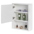 thumbnail image 3 of White Wall Mounted Bathroom Storage Cabinet, Mirrored Vanity Medicine Chest with 3 Shelves, 3 of 6