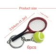 thumbnail image 5 of 6 Pieces Tennis Racket Portable Keychains Sport Keyring Multi-colors Key Chain Set Accessories Presents Girlfriends Wife Purple, 5 of 5