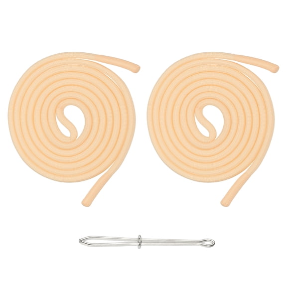 Uxcell 2pcs 53inch Drawstring Cords Replacement Drawstring Hoodie String Sewing Tool with Easy Threader for Hoodie Sweatpants Jackets Pants Hats Coats Bags, Pale Yellow