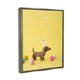 thumbnail image 3 of Stupell Yellow Dachshund Party Hat Dog Animals & Insects Photography Gray Floater Framed Art Print Wall Art, 3 of 6