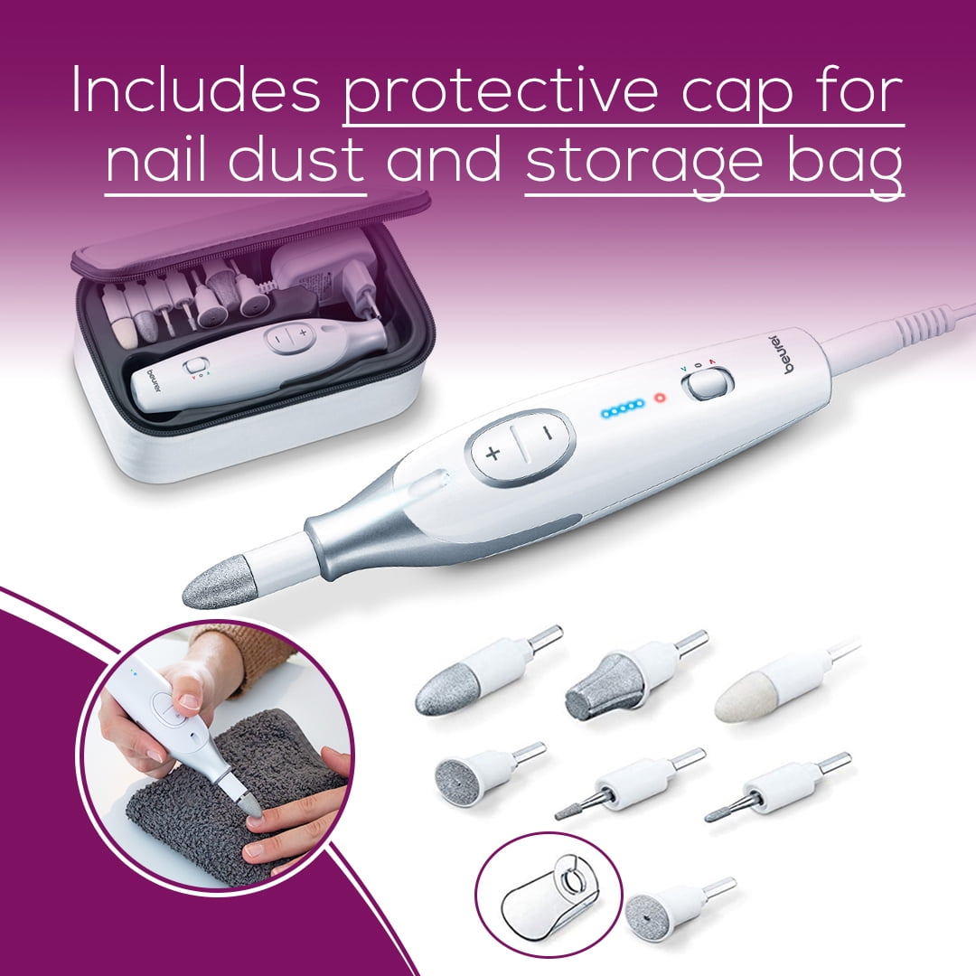 Beurer 11piece Professional Manicure Pedicure Nail Drill Kit, 7 Attachm