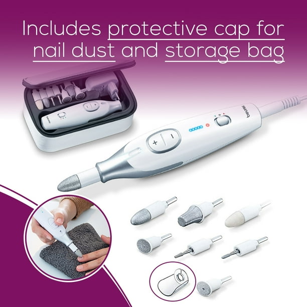 Beurer 11piece Professional Manicure Pedicure Nail Drill Kit, 7 Attachm