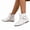 White, variant on Women's Flat Ankle Boots, Round Toe Side Zipper Booties with Metal Buckle Detail Chelsea Boots