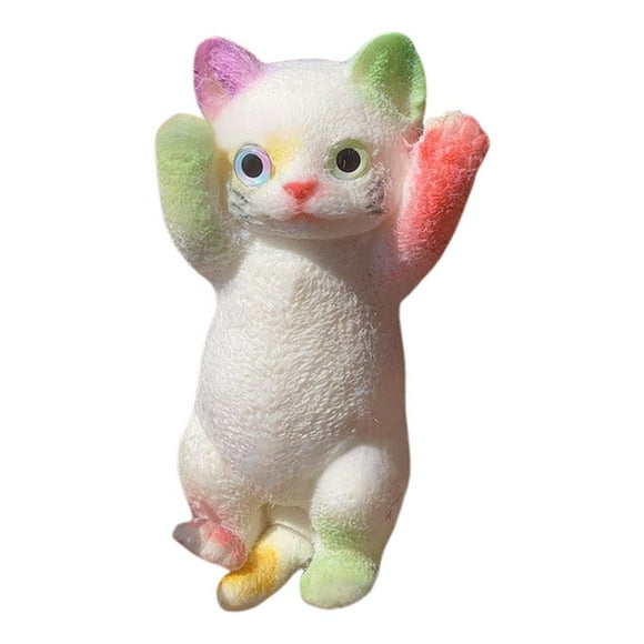 Chubby Cat Squishies Toys,4 x 8 inch Handmade Cat Squeeze Toys,Cute Soft Cat Squishies Stress Balls Toys Fidget Toys,Stress Relief Sensory Toys Gifts for Christmas and Birthday Q9B6