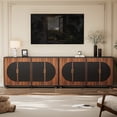 thumbnail image 3 of Fluted Buffet Cabinet with Storage, Large Accent Sideboard with 4 Doors & Adjustable Shelves 58" Modern Fluted Credenza Media Console Table for Living Room Kitchen Dining Room, 3 of 11