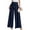 Navy, variant on Dianli Solid Long Wide Leg Pants Outfit Deals Of The Day Women's Solid High Waist Print Pants Wide Leg Pants Casual Loose Pants Brown S
