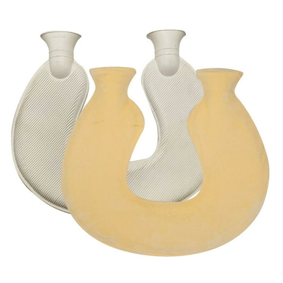 1L U-Shaped Neck rubber Odour Free Hot Water Bag with soft protective case for pain relief