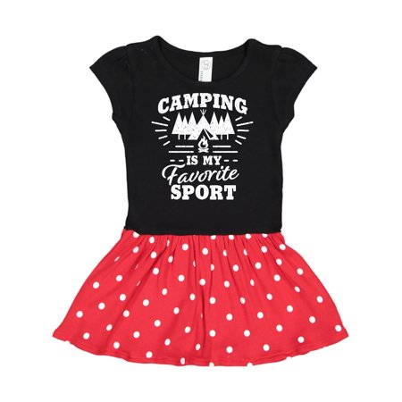 

Inktastic Camping is My Favorite Sport with Grunge Text Gift Toddler Girl Dress