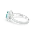 thumbnail image 7 of 3-Stone Swirl Oval Ring Paraiba Tourmaline CZ 925 Sterling Silver Size 11, 7 of 7