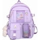 thumbnail image 1 of Tool Bag Kawaii Purple Backpack with Bear Pendant Aesthetic Canvas Shoulder Bag for Students Crossbody Bag Casual Back to School Backpack, 1 of 4