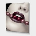 thumbnail image 3 of Designart ' Pearls Through Mouth With Heart Shape Lips ' Modern Canvas Wall Art Print, 3 of 4