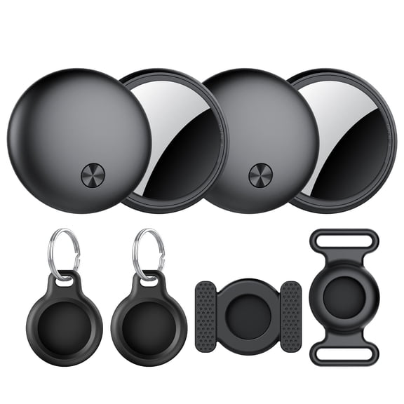 Air Tracker Tag, Bluetooth Item Finder-4Pack, Bluetooth Tracker Compatible with Apple Find My (iOS Only), Replaceable Battery, IP68 Waterproof, Item Locator for Keys/Wallets/Bags Black, FCC Approved