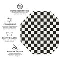 thumbnail image 4 of Pofeuu Black and White Checkerboard Print Leather Coasters Set of 6, Round Cups Mugs Mat Pad for Home Kitchen Heat Resistant Drink Coasters,Octagon, 4 of 7