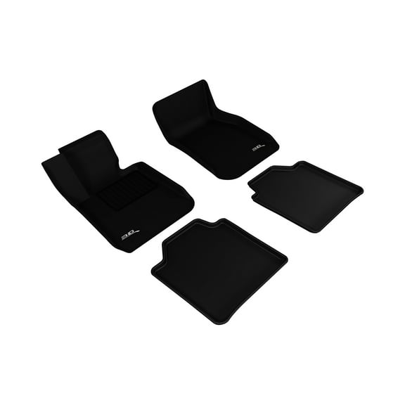 3D MAXpider Custom Fit Kagu Floor Mats (Black) Compatible with BMW 3 Series Gran Turismo 2013-2019 - Full Set