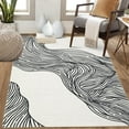 thumbnail image 6 of Tzou 10x13 Large Area Rugs for Living Room, Nonslip Contemporary Geometric Minimalist Striped Carpet, Black/Beige, 6 of 7