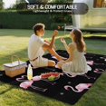 thumbnail image 4 of Pink Flamingo Outdoor Rug 5x7 Ft - Reversible Patio Rug Outdoor Camping Rugs, Summer Tropical Animals Black Washable Indoor Outdoor Area Rugs, Non-Slip Outdoor Carpet Runner for Deck/Porch, 4 of 8