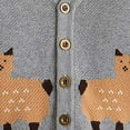 thumbnail image 6 of Odeerbi Kids Girls Cardigan Sweater Cute Knit Sweater Cardigan Cartoon Print Knitted Cardigan New Children's Fall Winter Sweater Gray, 6 of 6
