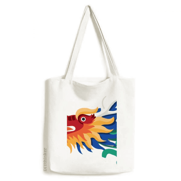 China Dragon Traditional Culture Art Pattern Tote Canvas Bag Shopping Satchel Casual Handbag
