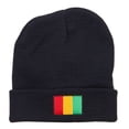thumbnail image 5 of Guinea Flag Embroidered Long Beanie - Navy OSFM, 5 of 5