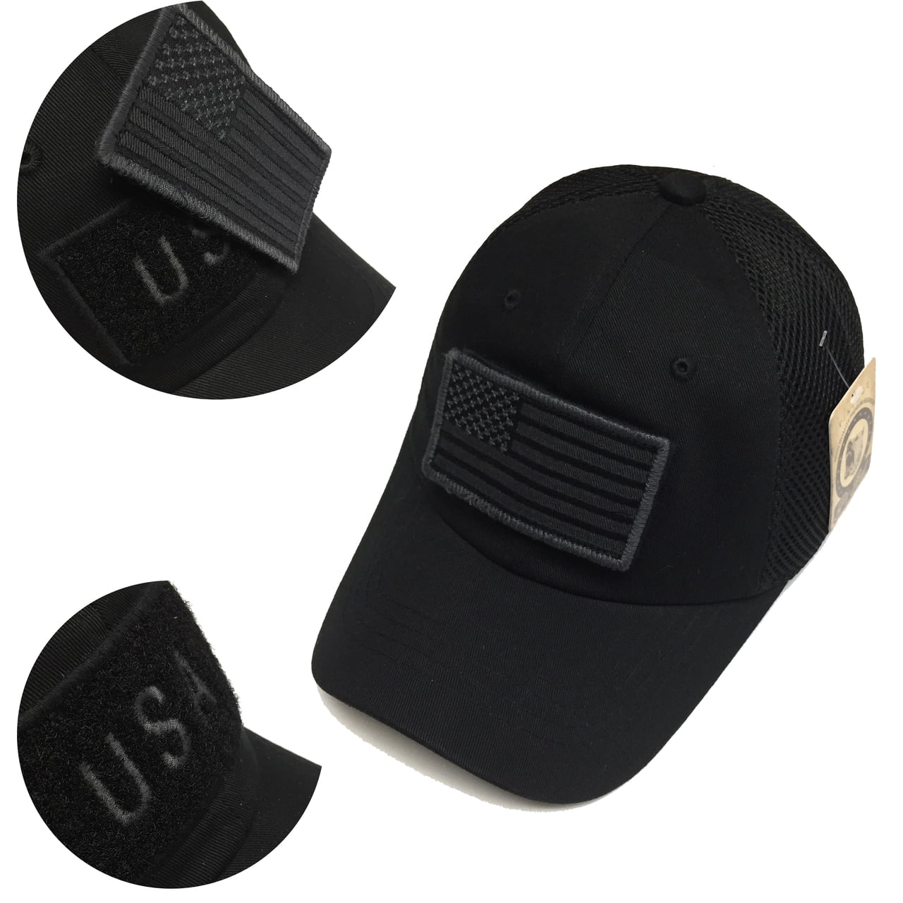 baseball cap with american flag patch