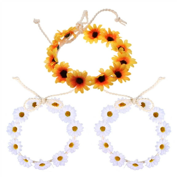 IBASETOY White Cloth Flower Headband with 11 Durable Flowers for Women Perfect for Parties and Weddings 3 Packs