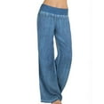 thumbnail image 1 of EIMELI Pantalon Grand à Taille Mi-Haute Élastique pour Femmes Jeans Amples, 1 of 5