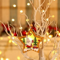 Christmas Decorations LED Light-Up Christmas Tree Pendant Santa Claus Snowman Deer Night Light Ornament Pendant The Holiday