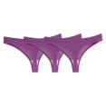 thumbnail image 1 of Gibobby Verano calzoncillos adelgazantes Paquete de 3 ropa interior deportiva transpirable sin costuras de color sólido para mujer Tanga de cintura media para mujer(Morado， L), 1 of 4