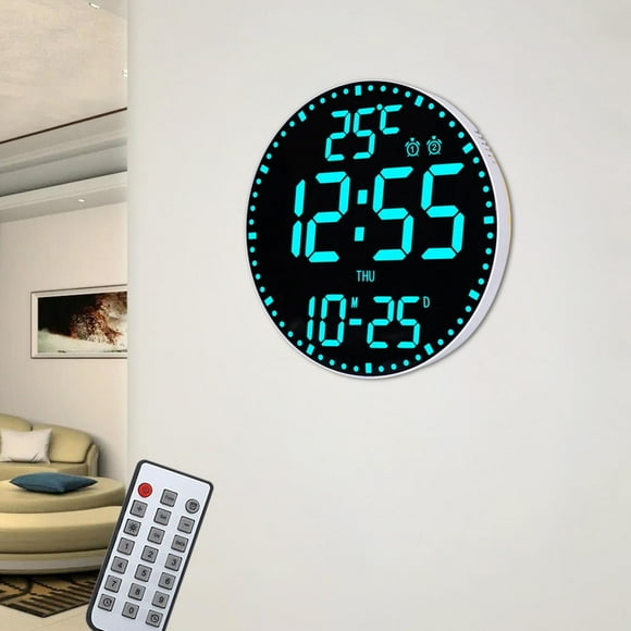 Reloj de pared digital Macarena 295mm con luz colorida temporizador 12/24 H estilo A