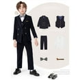thumbnail image 4 of Mercatoo Kids Boys Formal Suits Clothes 5Pcs Holiday Party Piano Performance Set Toddler Boy Outfit 3 to 15 Year, 4 of 9