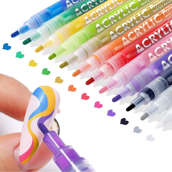 Juego de bolígrafos IONSGAKO para decoración de uñas, 12 colores, dibujo
