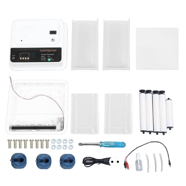 Incubadora de huevos, luz LED automática ajustable, fuente de alimentación doble, simulador de incubación pequeño para pollo blanco, enchufe europeo de 220V, 10 Uds.