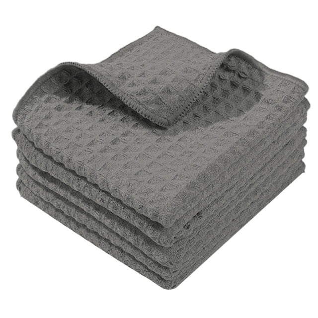 Microfiber Kitchen Towels - Super Absorbent, Soft and Solid Color Dish Towels, 5 Pack , 9.8 x 9.8 Inch. Kitchen Absorbent Lint Cleaning Cloth Household-drying Cleaning Rags