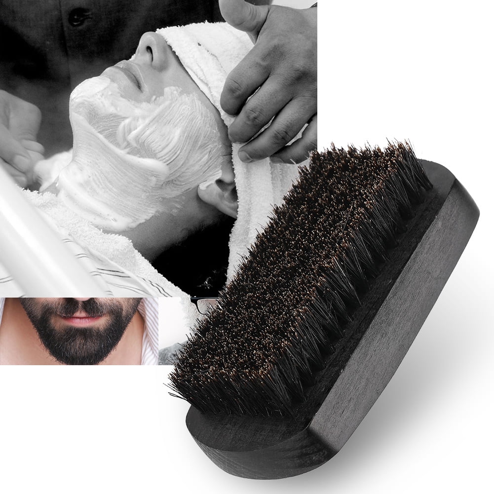 WALFRONT Men Mustache Oval Black Brush Beard Care Shaving Cleaning