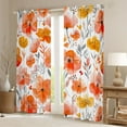 thumbnail image 2 of Homewish Orange Cherry Blossoms Curtains Pack of 2 (42x84 Each), Chic Watercolor Curtains Blackout, Leaf Plant Botanical Bedroom Curtains, Curtains and Drapes Decor, 2 of 6