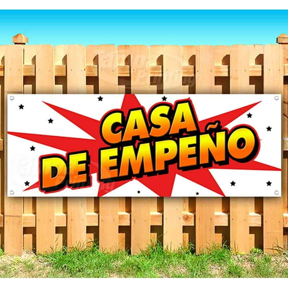 Casa De Empeno 13 oz Vinyl Banner With Metal Grommets