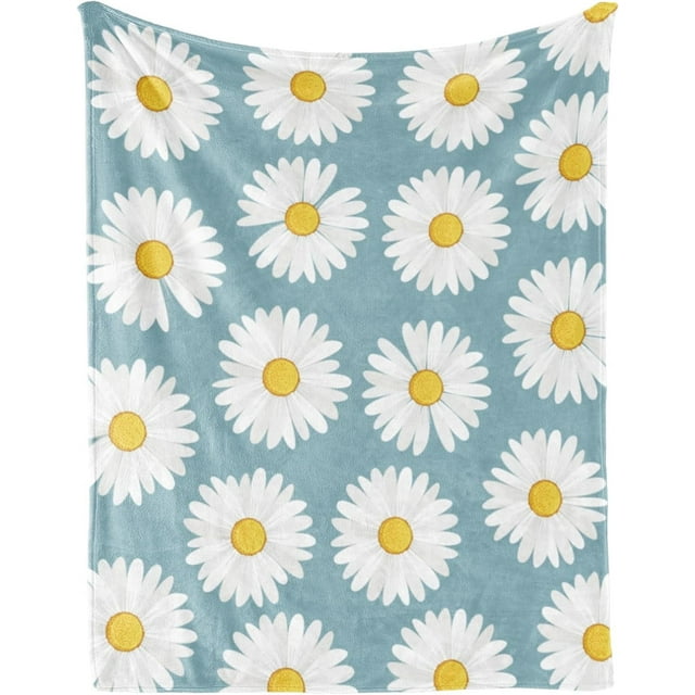 LHSHID Flower Daisy Gifts Blanket Flannel Soft and Comfortable Anti static Bed Sofa Blanket 60x80in