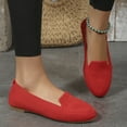thumbnail image 6 of Lovskoo 2024 Women's Loafers Mesh Knit Shoes Round Toe Low Wedge Comfort Soft Slip on Walking Flats Shoes Red, 6 of 8