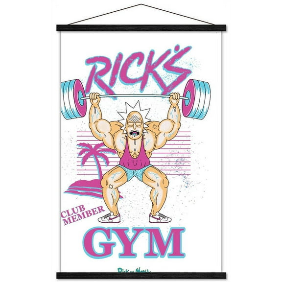 Rick And Morty - Rick's Gym Wall Poster with Magnetic Frame, 22.375" x 34"