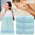 thumbnail image 2 of Cotton Bath Towels For Bathroom, Bath Sheet, Bath Towels 3 Pack Towel Set Soft Absorbent Face Hand Bath Towels, 13" X 29", Blue, 2 of 6