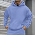 thumbnail image 2 of guisaled Mens Hoodie Pullovers 2025 Casual Lightweight Warm Fleece Hooded Sweatshirts Solid Comfrt Long Sleeve Tops with Pockets, 2 of 6