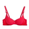 thumbnail image 3 of SROBPTY Bra for Women, Womens Push Up Bra, Women's Solid Color Seamless Underwire Thin Push Up Daily Bras Red,38/85AB, 3 of 4