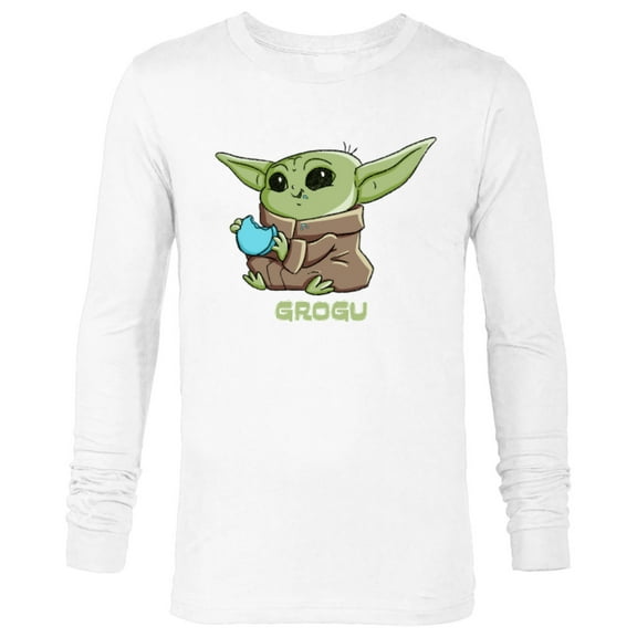 Star Wars The Mandalorian The Child Grogu Blue Macaron - Long Sleeve T-Shirt for Men - Customized-White