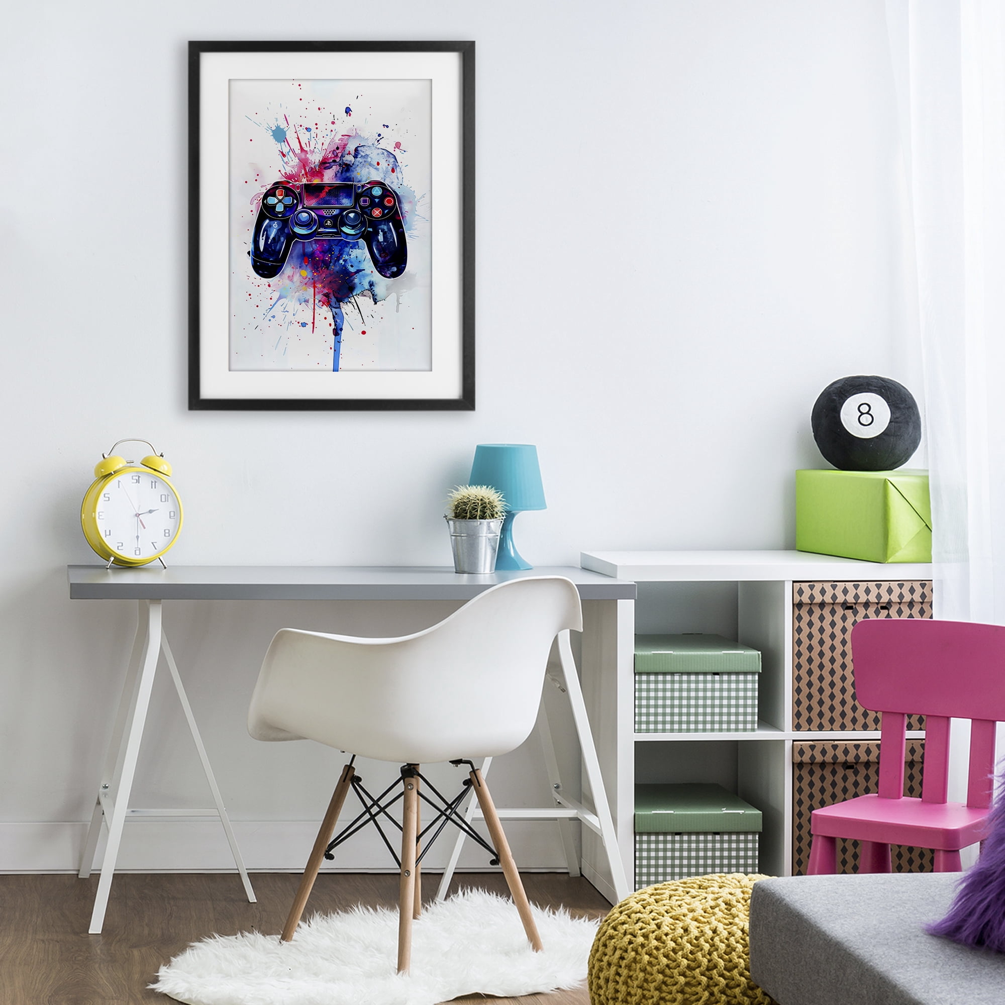 Stupell Industries Burst of Color Controller Black Framed Print Under Glass, design by Creative Studio